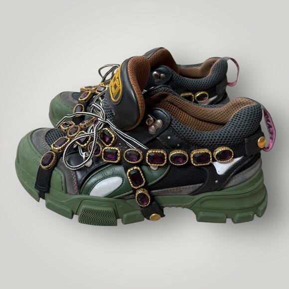 Gucci Flashtrek Leather & Mesh Sneaker men’s UK 8 - Picture 1 of 15